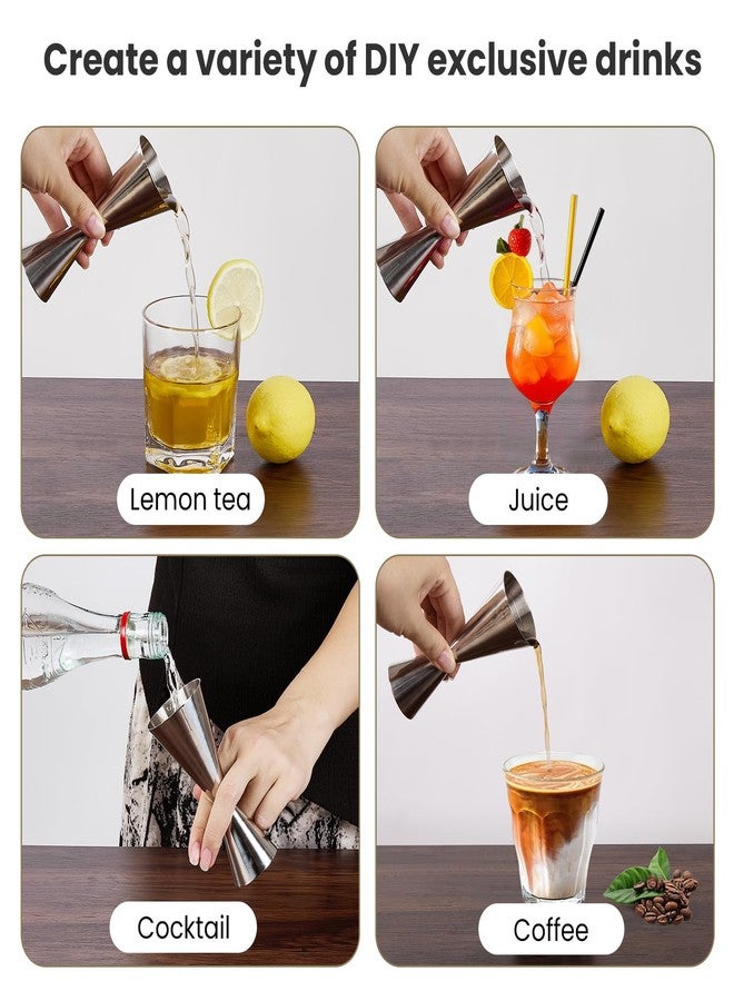 Sinotekk Professional Bartender Jigger, Thickened 18/8 Stainless Steel Japanese Style Double Jigger with Laser Etched Measurements, No Curled Lip Design,for Home & Bar Use (1oz/2oz, 10ml/20ml/30ml/45ml) - Image 4
